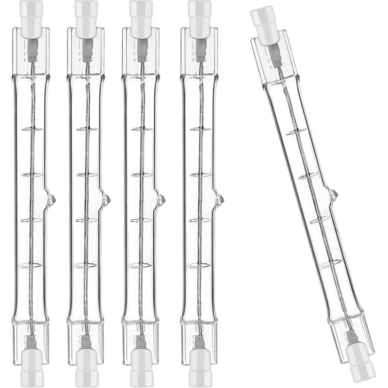 R7S Halogen Bulb 5 Pack 118mm 200W 230V Dimmable for Construction Floodlights Landscape and Living Room Lighting