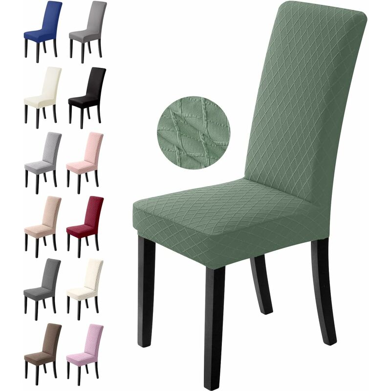 Stretch Dining Chair Covers 4 Pieces Green Washable Removable Universal Chair Covers