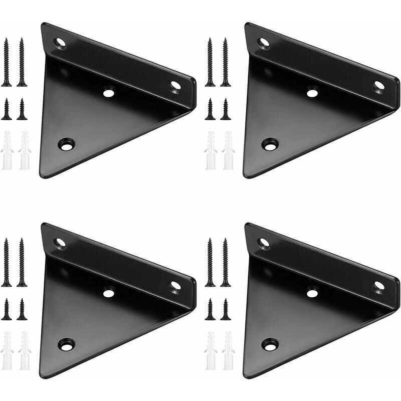 Floating Shelf Brackets 4 pcs Invisible Triangle Metal Wall Shelf Brackets for Shelves