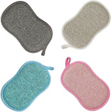 Microfiber Dish Sponges for Non-Stick Pots and Pans, Antibacterial, Reusable and Washable Scouring Pads, 4 Pack