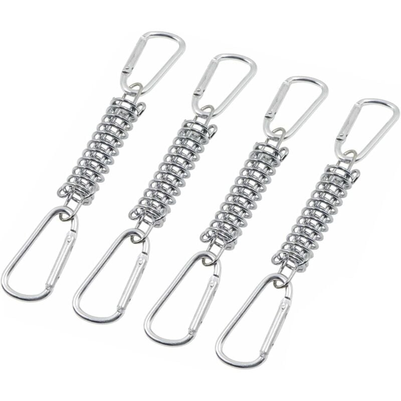 Tension Spring Buckle Compatible with Sun Sail Awnings Camping Tents 4 pcs Stainless Steel Brackets with 4 Springs 8 Carabiners