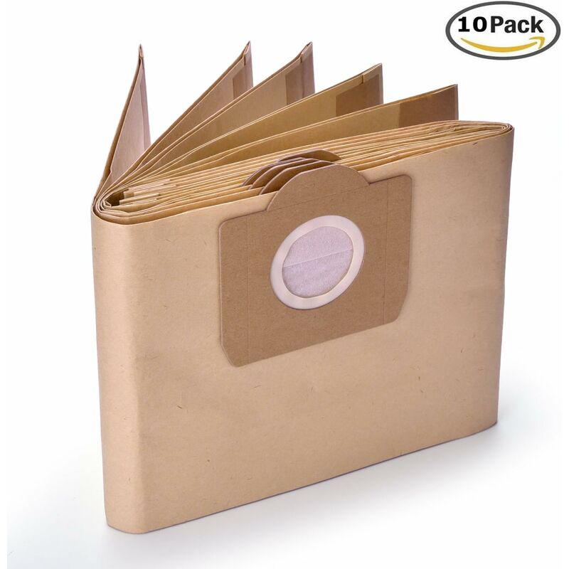 Karcher WD3 WD3P Wet and Dry Vacuum Cleaner Bags 10-Pack 6.959-130.0 A 2201/2204/2504 Replacement Paper Vacuum Bags