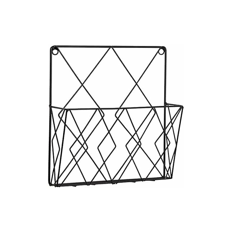 Metal Magazine Rack for Wall - Storage Shelf for Office, Living Room, Bedroom - Compatible with Newspapers, Books and Files
