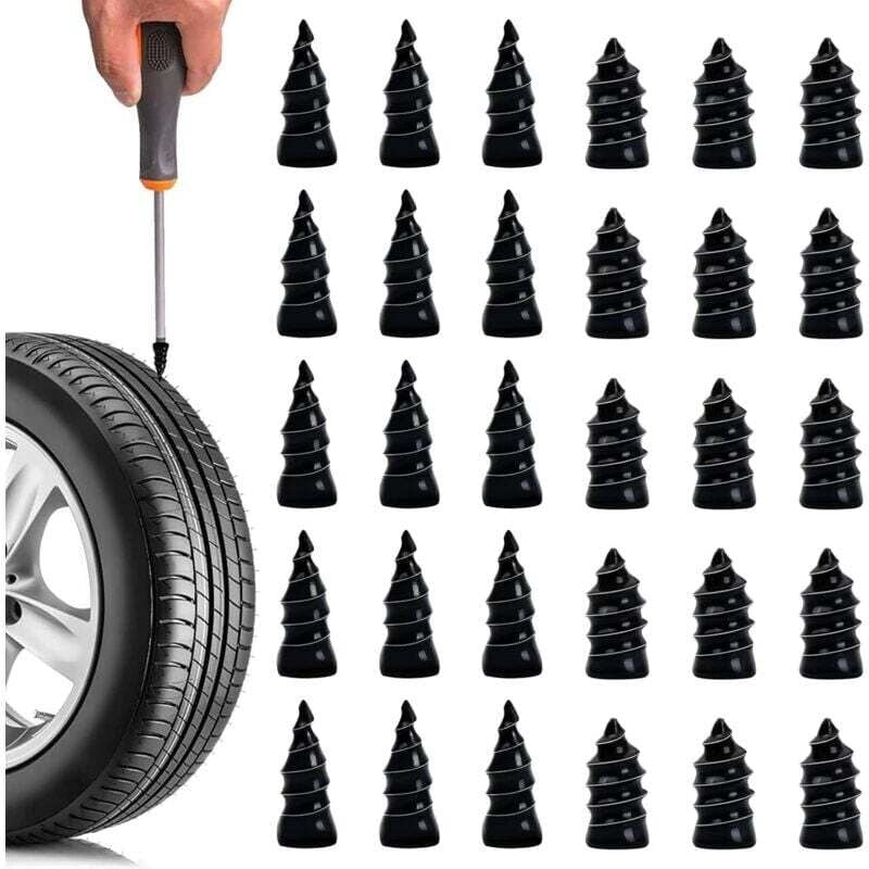 Rubber Tire Repair Spikes 30pcs Quick Fix Puncture Kit Compatible with Cars Motorcycles Trucks 15S 15L