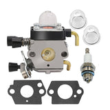 Stihl FS38 FS45 FS46 FS55 FS74 FS75 FS80 FS85 KM55 HL45 Lawn Mower Carburetor Kit with Gaskets Primer Bulbs Spark Plugs