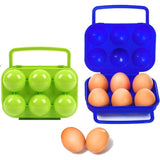 Portable Plastic Egg Carton Foldable 6 Compartments Large Capacity Egg Storage Box Holder Organizer for Refrigerator and Crisper