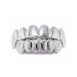 2-pack Silver Grillz Compatible with ASAP Hip Hop Bling Jewelry for Teeth
