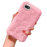Compatible with Apple iPhone 7 8 SE Case Fluffy Fur Pink Mobile Cover Protective Case