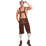 Lederhosen for Men - Genuine Leather, Authentic German Lederhosen for Men, Oktoberfest Attire - Brown-XF7-Brown XL