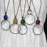 Magnifying Glass Necklace for Reading, Elderly Gift, Book Accessory green