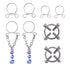 Fashion Water Drop Screw Non Pierced Nipple Ring Set Nipple Ring Body Jewelry (Blue)