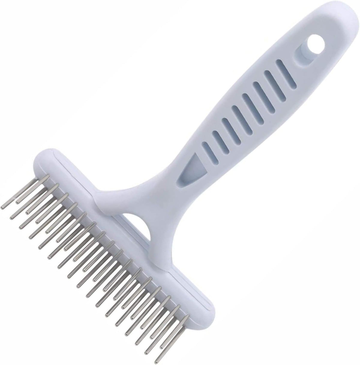 Dog Dematting Brush Undercoat Comb Self-Cleaning Double Row Metal Teeth for Loose Hair Removal Puppy Grooming Brush