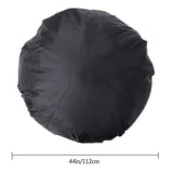 Outdoor Round Fire Pit Cover 112cm Waterproof Black Compatible with Patio