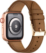Compatible with Apple Watch Leather Strap Replacement Band Apple Watch Series 9 8 7 6 5 4 3 2 1 SE Ultra 38mm 40mm 41mm Brown