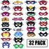 Superhero Masks 32 Pack Kids Party Favors Felt Elastic Masks