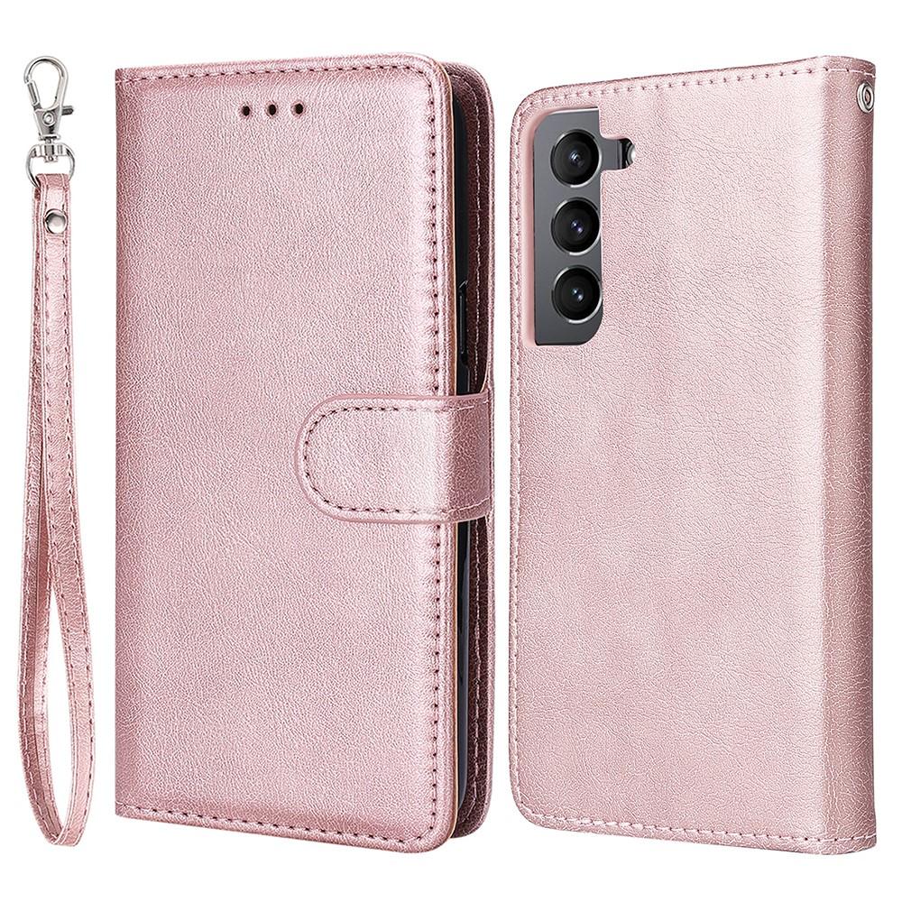 Compatible withSamsung S22 Magnetic 2-in-1 Phone Case Wallet Pink Pink Gold