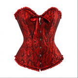 Corset MJ51 Black and Red Vest with European and American Palace Wedding Style, XS Size