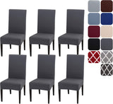 Stretch Chair Covers Set of 4 or 6, Removable Washable Slipcovers for Dining Chairs, Grey Pack of 6, for Home \u0026 Hotel Decoration