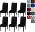 Dining Room Chair Covers Stretchy Washable Set of 6 Black Seat Covers for Hotels Removable Decorative Covers