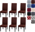 Set of 4 or 6 Chair Covers, Stretchy, Removable, Washable Chair Covers, Decorative Protectors for Hotel, Cafe -tfrf coffee 6pcs