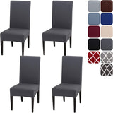 Stretch Washable Chair Covers Set of 4, Removable Decoration Protection Seat Covers for Hotel Use grey-tfrf grey