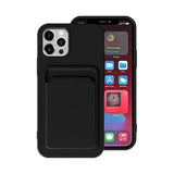 Compatible with Apple iPhone 13 Silicone Case with Card Holder Black