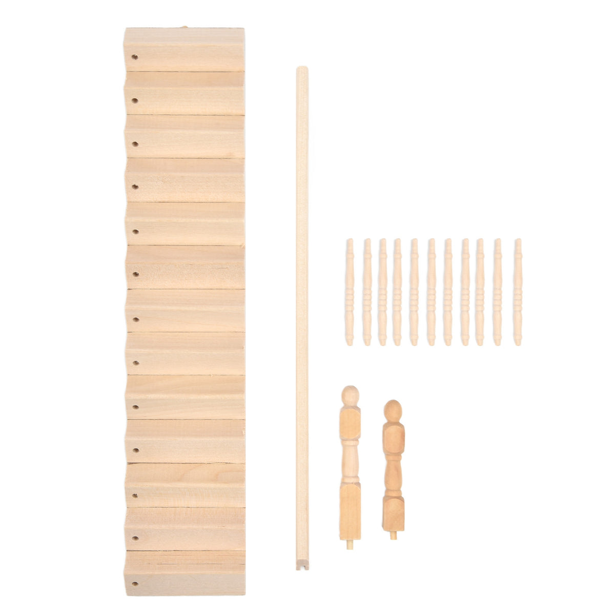 1/12 Scale Dollhouse Staircase DIY Miniature Smooth Rounded Corners Birch Material for Crafts