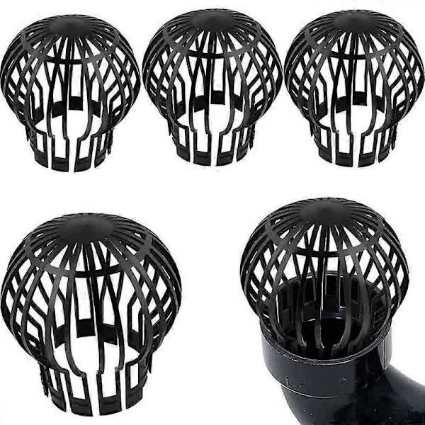 Black Gutter Covers Set of 4, 145 x 11 cm Downpipe Covers for Drainage Protection