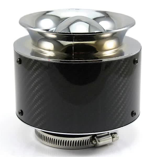 High Flow 76mm Carbon Fiber Air Filter Car Engine Performance Cold Air Intake XH-UN013