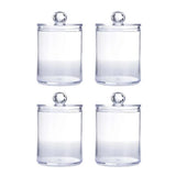Sophisticated Crystal Glass Apothecary Jars with Removable Lids for Bathroom Vanity Organizers and Decor