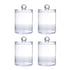 Sophisticated Crystal Glass Apothecary Jars with Removable Lids for Bathroom Vanity Organizers and Decor