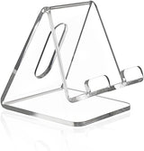 Fancial Acrylic Cell Phone Stand, Portable Phone Holder, Clear Phone Stand for Desk, Compatible with iPhone 15 14 13 12 Pro Max Mini 11 Xr Plus SE, Android Smartphone, Pad, Tablet, Desk Accessories