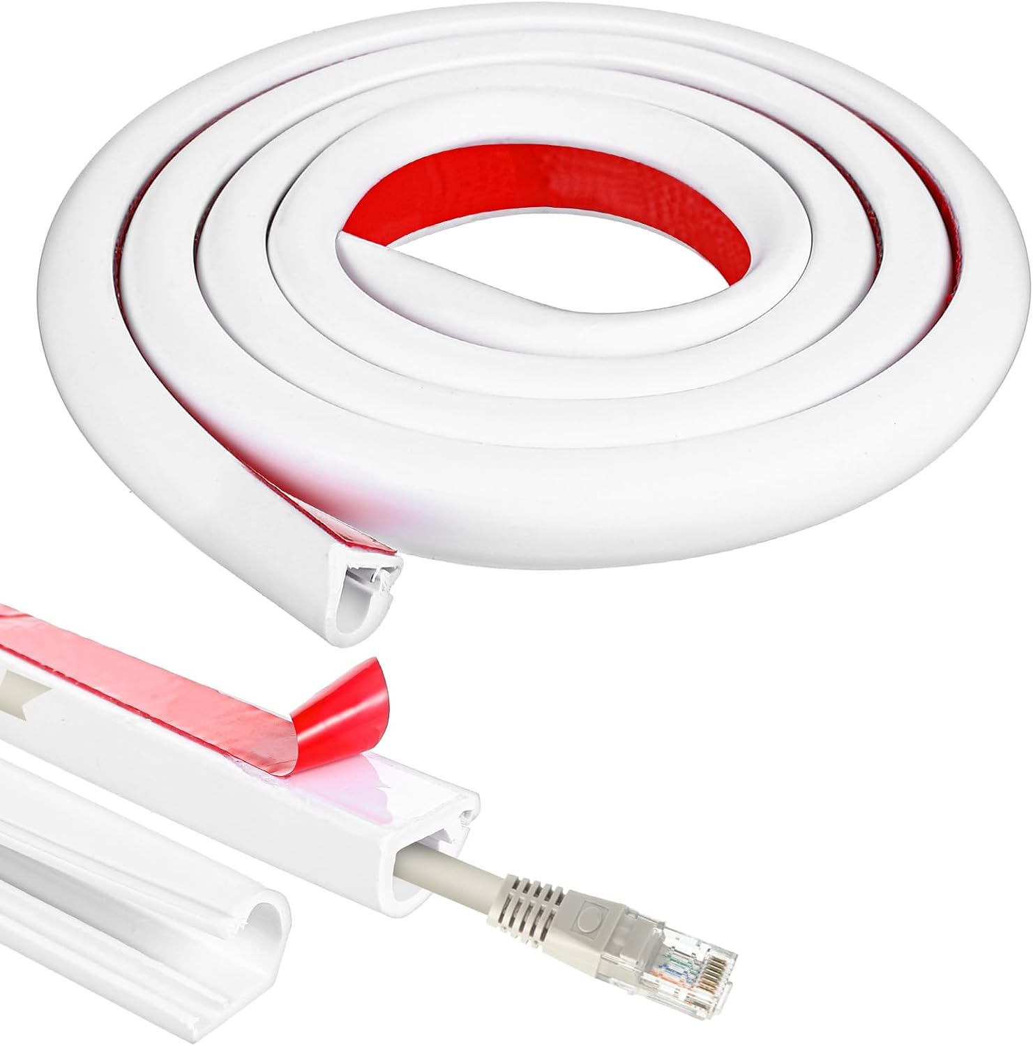Wall Cord Hider 39 Inch, Self-Adhesive Cord Cover for Wall, Wire Hider, Cable Raceway Cover Kit for TV, Home and Office