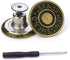 15 Sets Replacement Jeans Buttons, 17mm No-Sew Nailess Removable Metal Jeans Button Replacement Repair Combo Thread Rivets and Screwdrivers