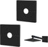 2 Pcs Plumbing Cover Plates, Square Shower Arm Flange Escutcheon Plate Wall Split Pipe Flange Cover Plate for Fixed Shower Head Faucet Standard 1/2 Inch Pipes (Black)