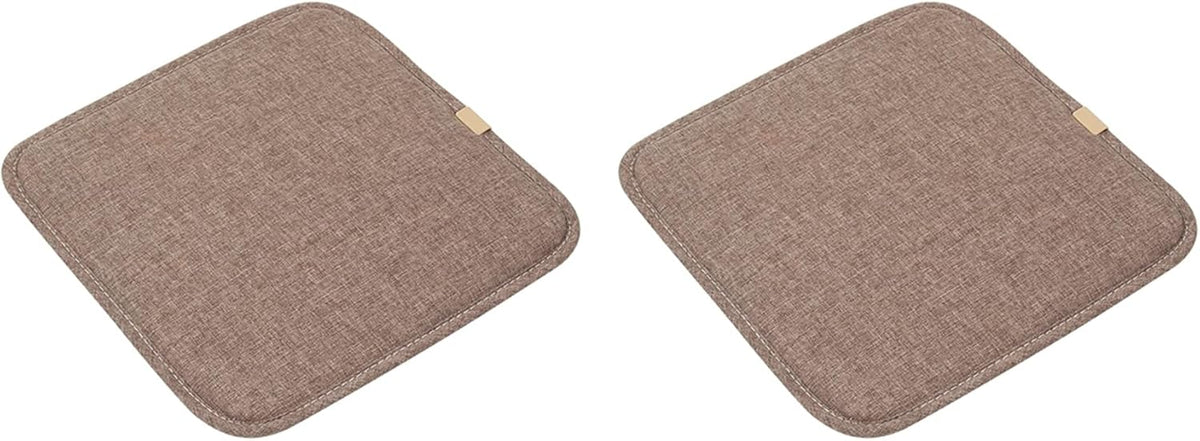 Square Bar Stool Seat Cushion with Ties 11 x 11 Inch Soft Comfort Stool Cushion Cover Barstool Cushion Seat Pad Set of 2 (11x11 inch, Coffee)