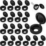 100 Pieces Hinged Screw Cover Caps Plastic Shutter Screw Caps Fold Screw Snap Covers Washer Flip Tops (Black, Large)