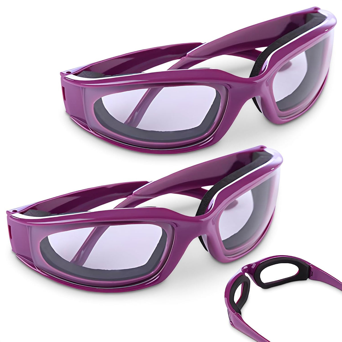Onion Cutting Goggles Safety Glasses for Women - 2Pcs Onion Goggles for Women Dust Goggles Adult Airsoft Eye Protection Glasses - Kitchen Accessories purple onions Eye Goggles for Dust Protection