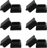 Black 2x2 inch square plastic tube end cap plug
