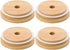 4 Pack 86mm Wide Mouth Bamboo Mason Jar Lids with Straw Hole Reusable Bamboo Caps Leak-Proof Glass Canning Drinking Storage Jars Lid