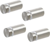 Standoff Screws for Wall Mount Acrylic Picture Frame Hardware 1/2" x 1" Aluminum Silver Finish Nails for Acrylic Glass Sign Holder 4 Pcs