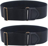2pcs Sleeve Garters Non Slip Shirt Sleeve Holders Armband for Women Men (Black)