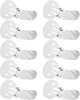 10pcs Shoe Clips for Diy Crafts: Stainless Steel Flat Blank Shoe Embellishments for Decoration Silver (1.25 X 0.78 Inch)
