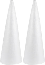 2pcs Foam Cones Christmas Tree Cones for DIY Modeling Craft Floral Arranging Supplies (38x13.5cm)