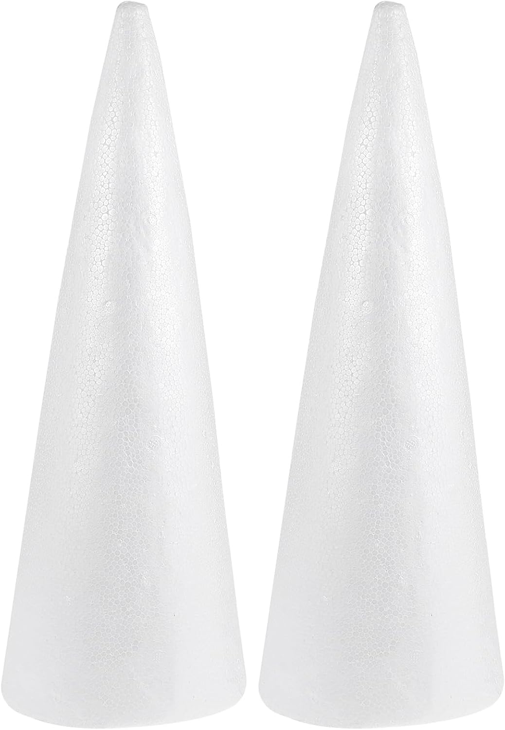2pcs Foam Cones Christmas Tree Cones for DIY Modeling Craft Floral Arranging Supplies (38x13.5cm)