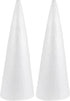 2pcs Foam Cones Christmas Tree Cones for DIY Modeling Craft Floral Arranging Supplies (38x13.5cm)