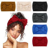 Headbands for Women 6 Packs Cute Bow Head Bands for Women’s Hair, Elastic Wide Knotted Hairbands Headwrap Turban Hair Accessories