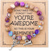 Cheer Bracelet, Imperial Stone Cheerleading Bracelet with Encouragement Card Charming Cheerleader Gifts Elegant Smooth Cheer Stuff with Cheerleader Jewelry Pendant