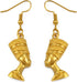 Egyptian Queen Ear Hoop Earrings - Ethnic Women Nefertiti Larger Earrings Vintage Pattern Unique Country Flag Hip Hop Piercing Drop for Ladies, Gold