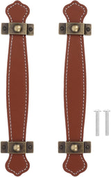 2pcs Vintage Replacement trunk handles leather cabinet handles drawer leather handle Luggage Handle Strap, Brown, Size 2, (632TO04N4SLG6O33FGRH8M)